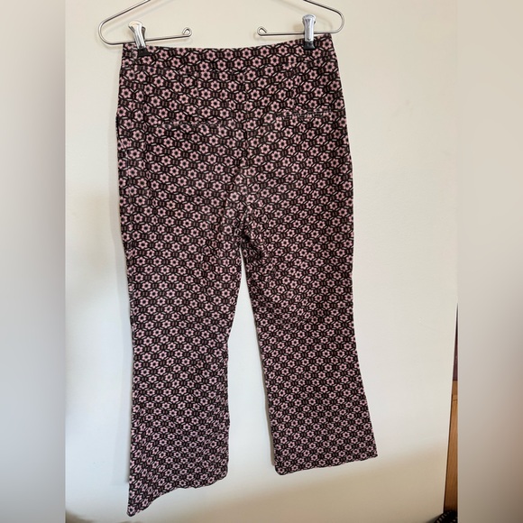 Topshop Cropped Flare Cotton Corduroy Pants with floral Pattern - Picture 6 of 8